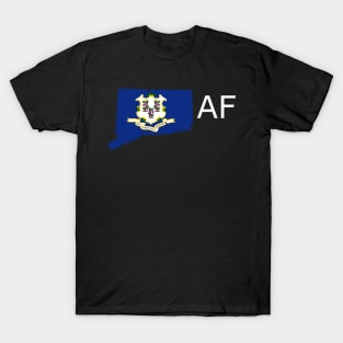 Connecticut Flag State Outline AF (white) T-Shirt